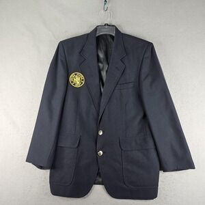 Hardwick Blazer Mens Large Blue United States Army Patch Two Button Sport Coat